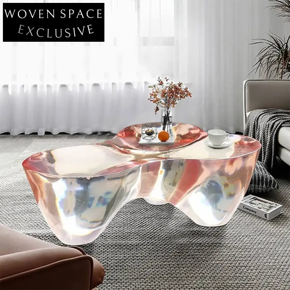 Unique Transparent Epoxy Resin Coffee Table for Modern Living Room Decor