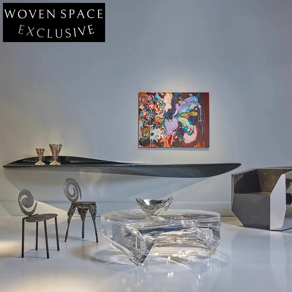 Unique Transparent Epoxy Resin Waterfall Coffee Table for Living Room Art