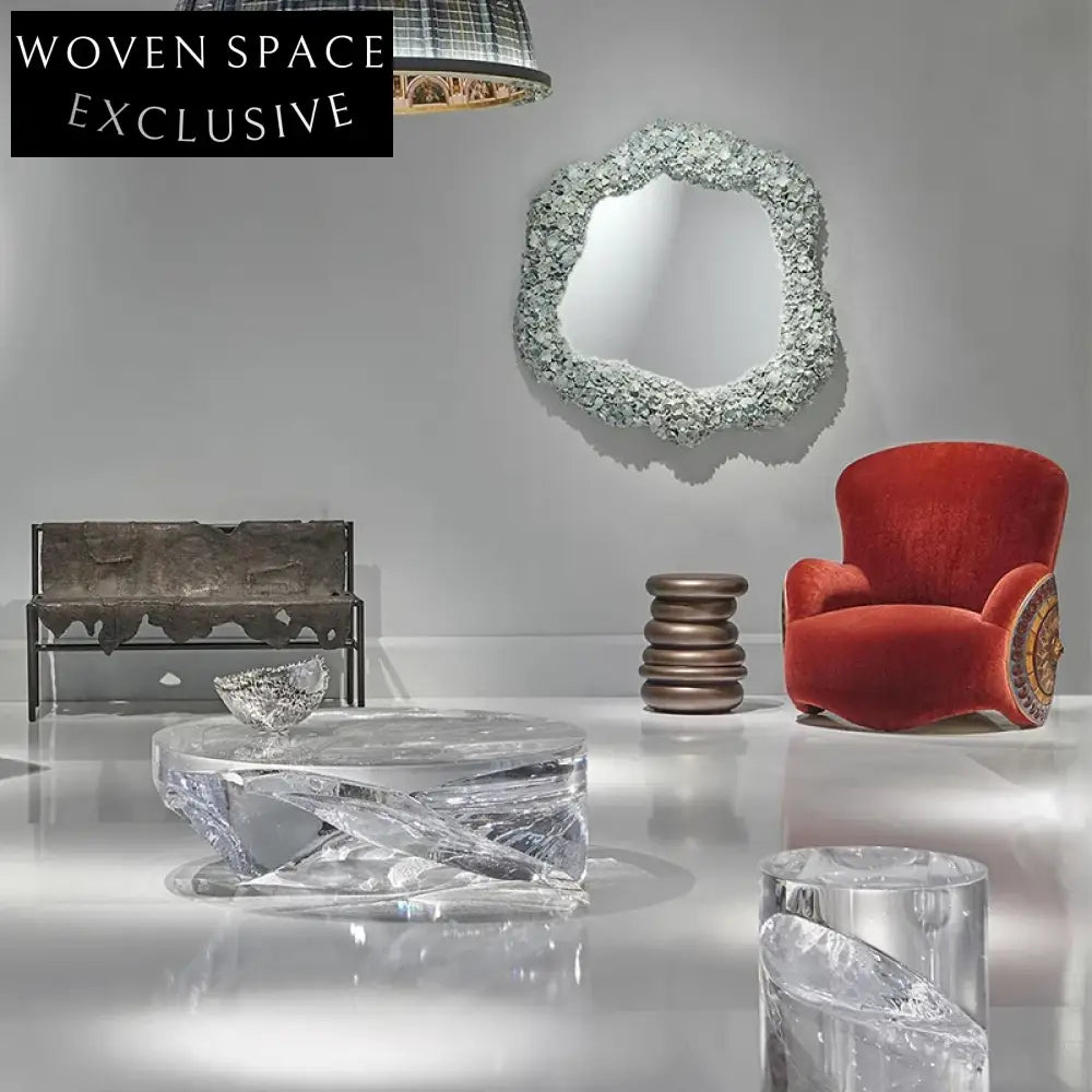 Unique Transparent Epoxy Resin Waterfall Coffee Table for Living Room Art