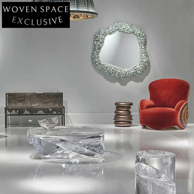 Unique Transparent Epoxy Resin Waterfall Coffee Table for Living Room Art