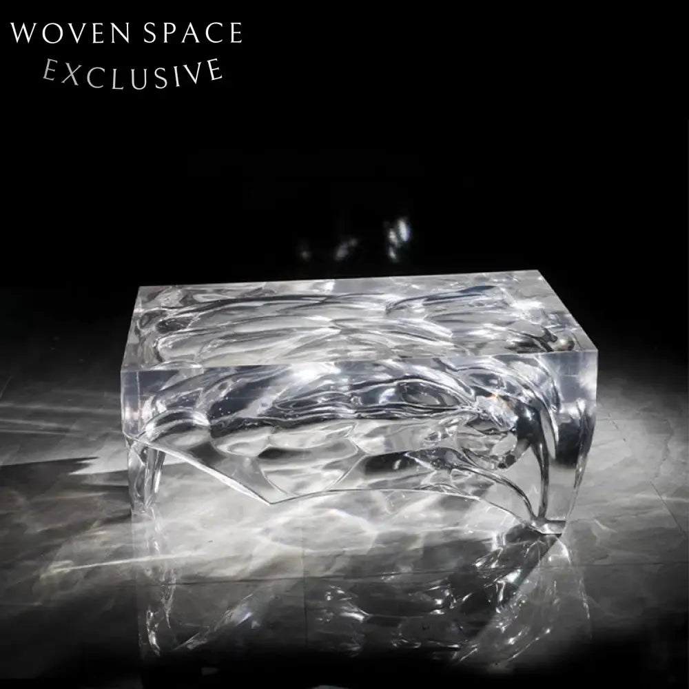 Unique Transparent Epoxy Resin Waterfall Coffee Table for Living Room Art