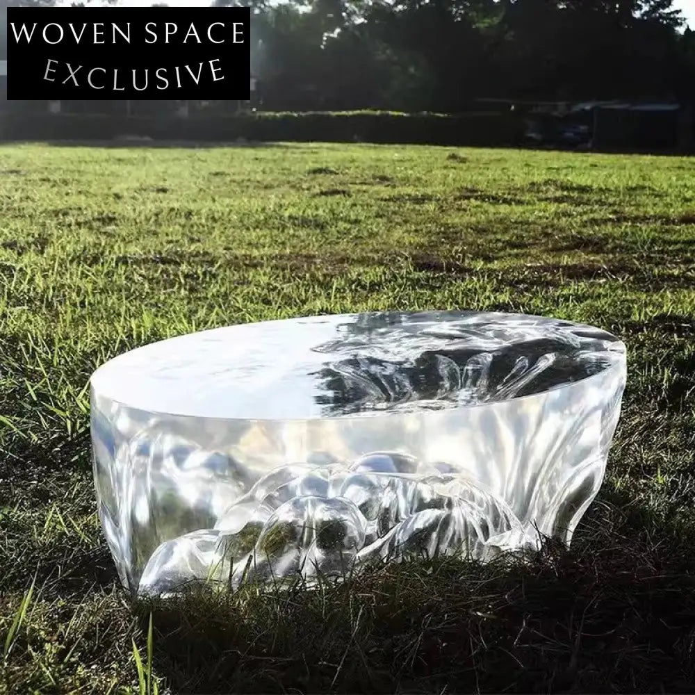Unique Transparent Epoxy Resin Waterfall Coffee Table for Living Room Art