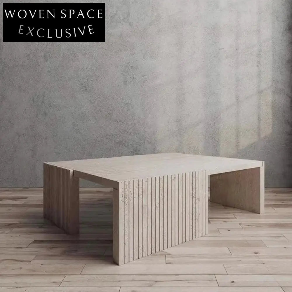 Unique Travertine Marble Hole Top Coffee Table for Modern Living Rooms