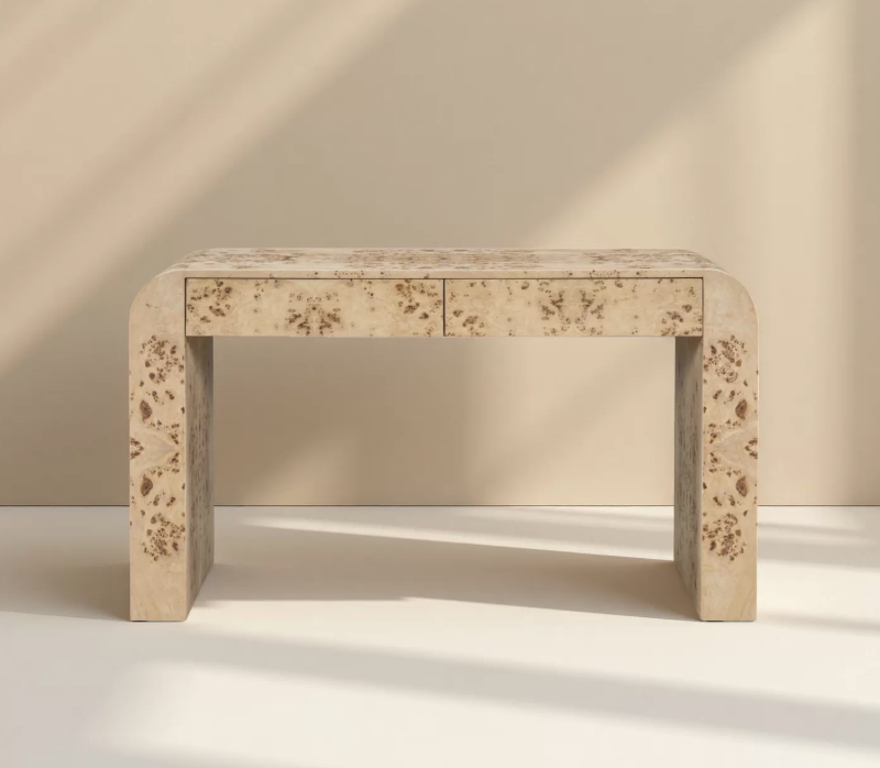 Modern Burl Solid Wood Nordic Style Custom Writing Desk