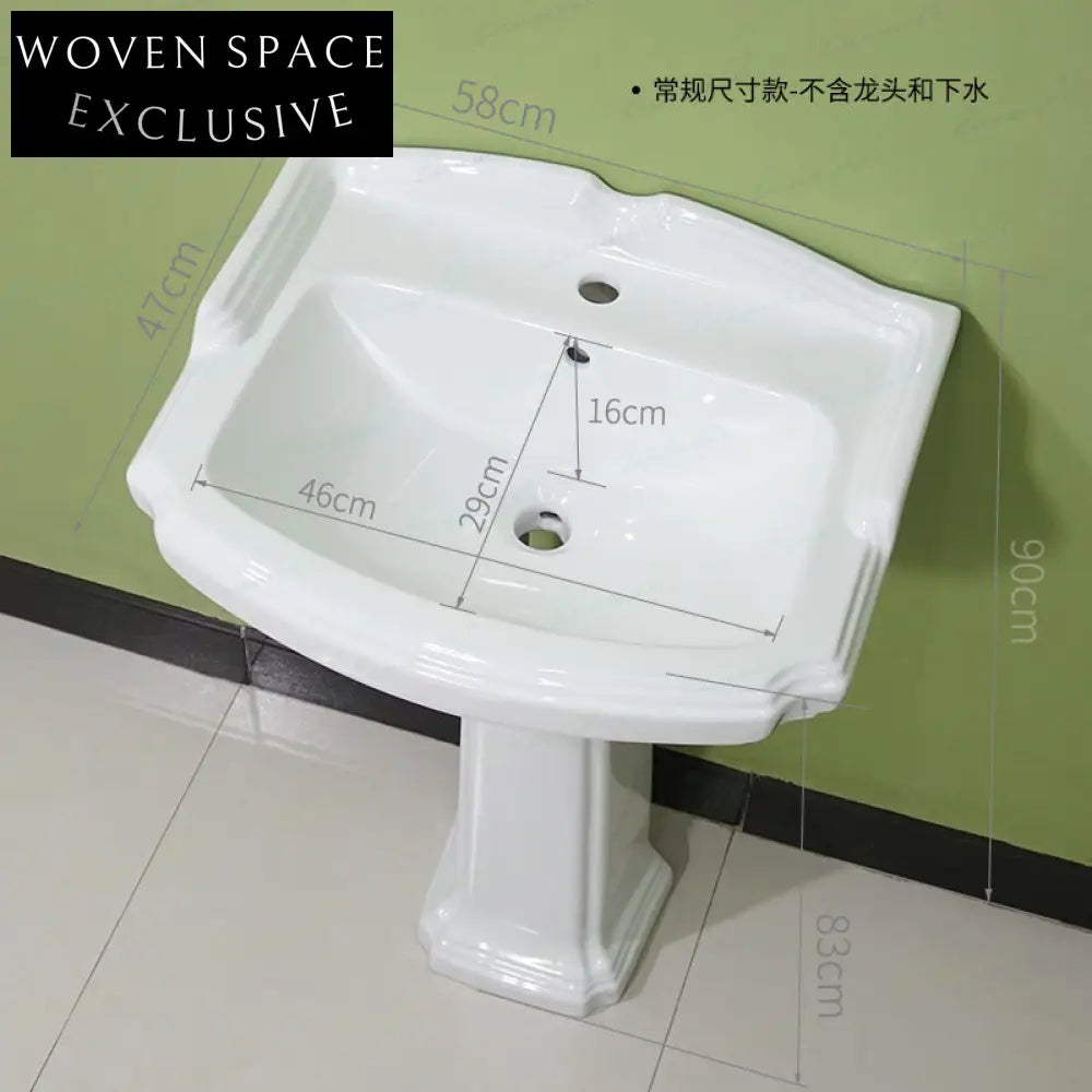 UPC export American retro pedestal basin European French wash basin floor-standing small size Regular size (excluding