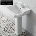 UPC export to the UK original British retro ceramic pedestal basin single hole floor-standing wash basin Silver single