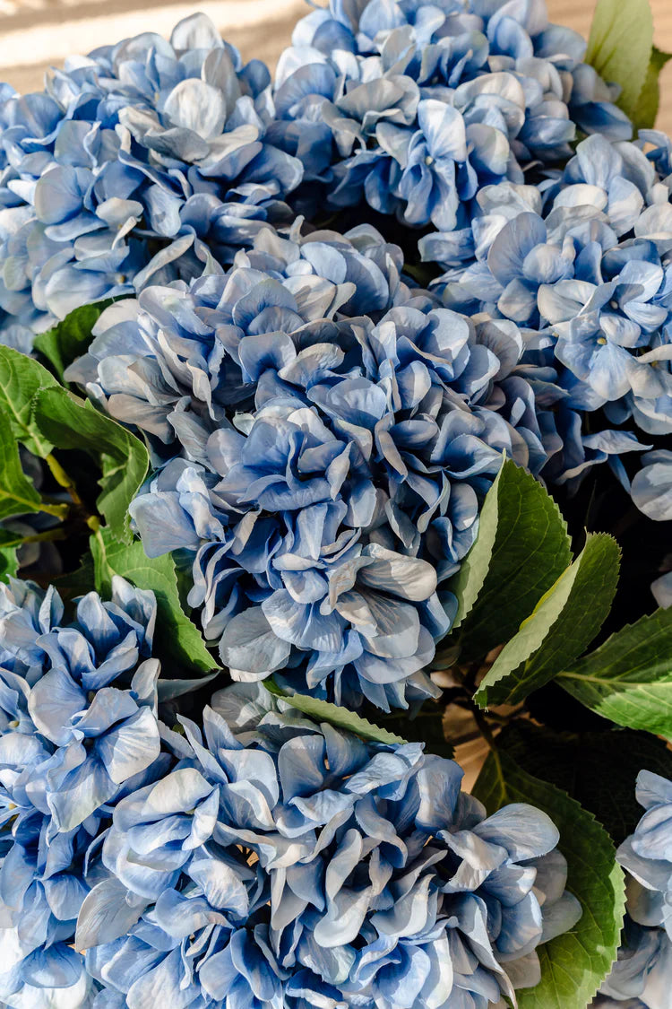 Faux Hydrangea Mix - Dahlia Bowl | Blue - 62cm