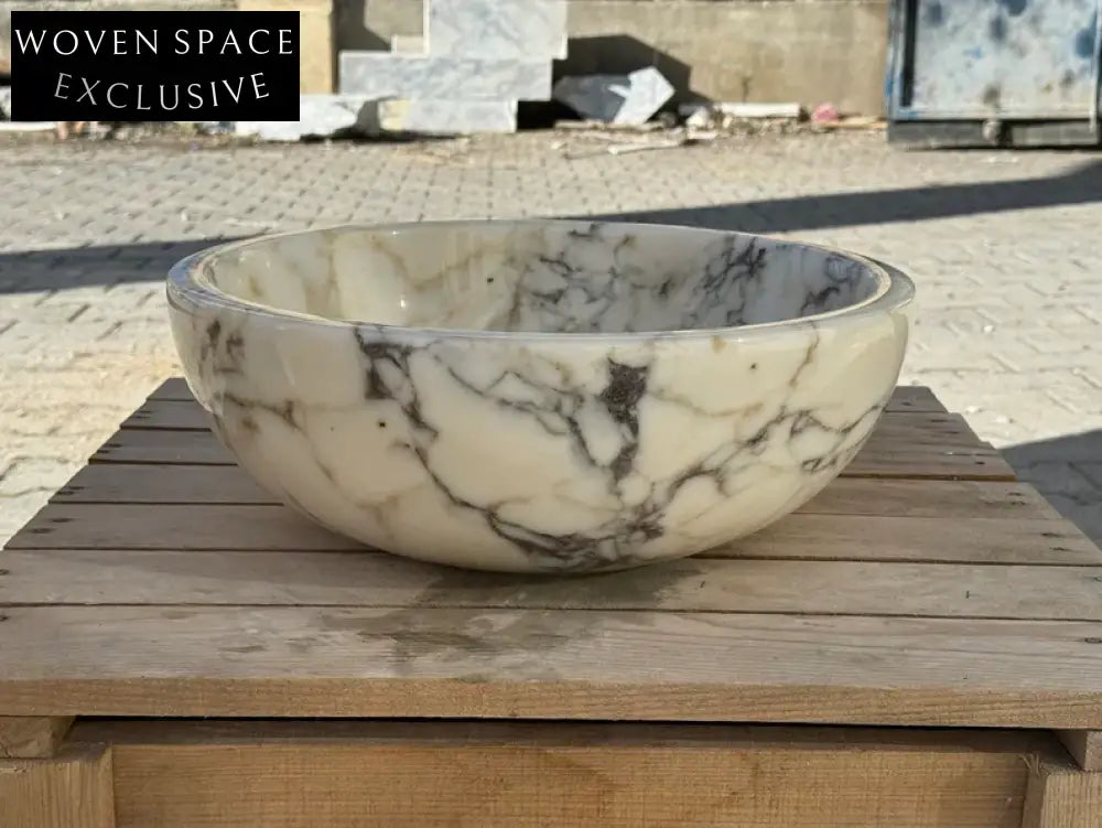 Valentino 24Calacatta Viola round bowl marble Wash basin