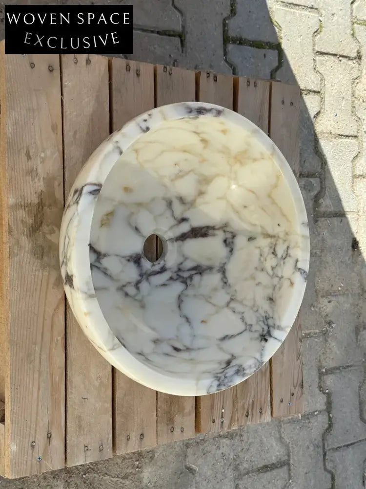 Valentino 24Calacatta Viola round bowl marble Wash basin