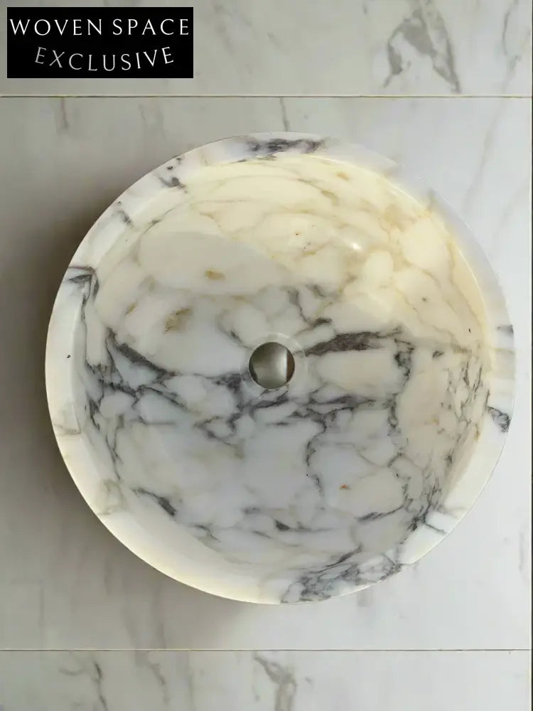 Valentino 24Calacatta Viola round bowl marble Wash basin