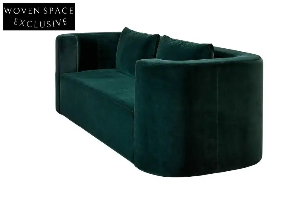 Luxury Velvet 3-Seater Curved Sofa: Modern Living Room Furniture with Solid Wood Frame