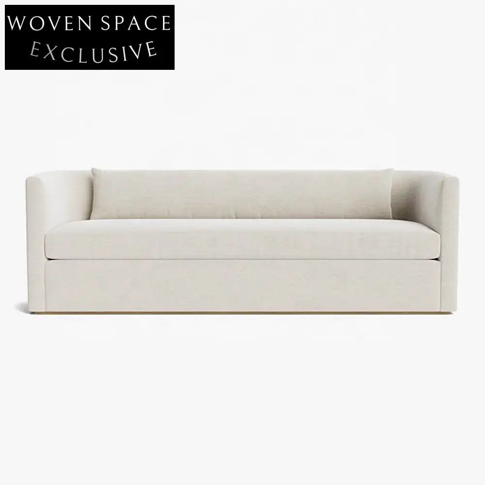 Luxurious Velvet Curved Sofa: Modern Living Room Wooden Frame Couch Design