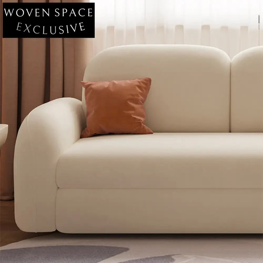 Velvet Fabric Folding Sofa Bed for Living Room, Space-Saving Convertible Lounger