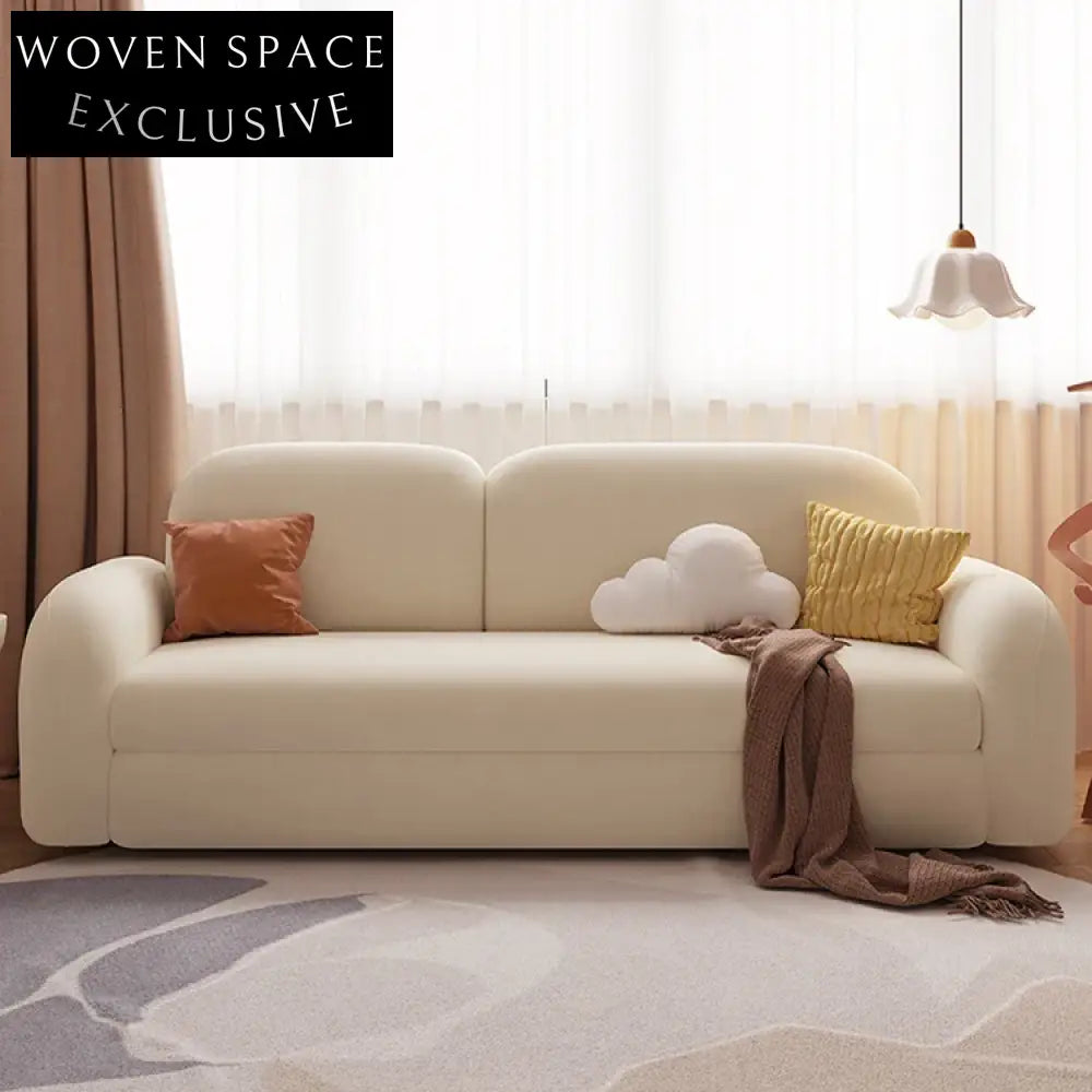 Velvet Fabric Folding Sofa Bed for Living Room, Space-Saving Convertible Lounger