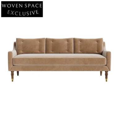 Luxurious Velvet Tufted 3-Seat Sofa for Living Room, Hotel & Wedding Events