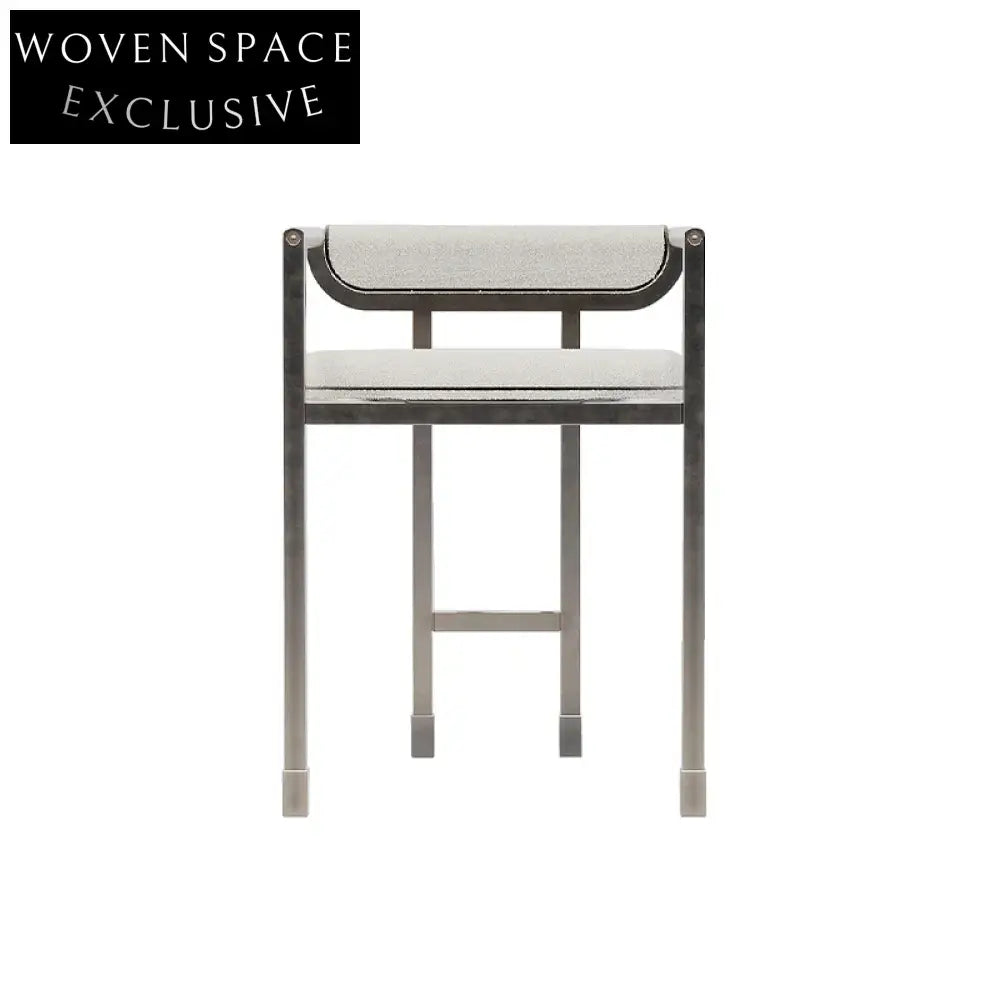 Velvet Upholstered Modern Dining Chair with Metal Legs and Armrests