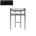 Velvet Upholstered Modern Dining Chair with Metal Legs and Armrests