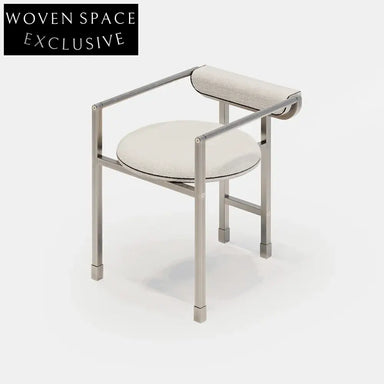 Velvet Upholstered Modern Dining Chair with Metal Legs and Armrests