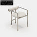 Velvet Upholstered Modern Dining Chair with Metal Legs and Armrests