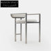 Velvet Upholstered Modern Dining Chair with Metal Legs and Armrests
