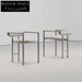 Velvet Upholstered Modern Dining Chair with Metal Legs and Armrests