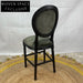 French Classic Solid Oak Louis Velvet Bar Stool Dining Chair