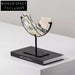 Venetian Elegance Moon-Shape Marble Art Decor Piece for Home or Hotel