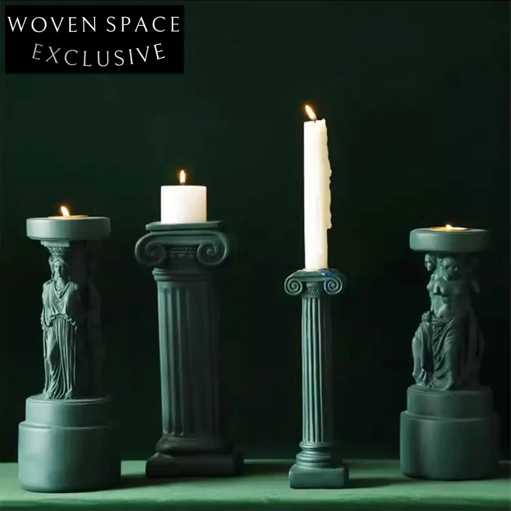 Venus Goddess Roman Column Resin Sculpture Candle Holder