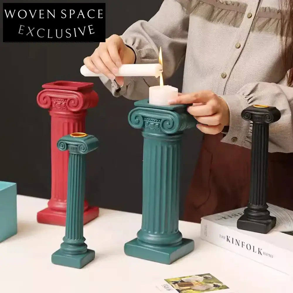 Venus Goddess Roman Column Resin Sculpture Candle Holder