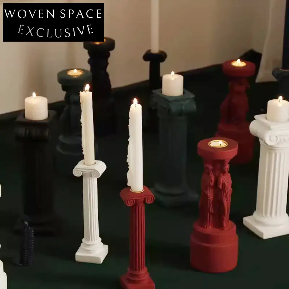 Venus Goddess Roman Column Resin Sculpture Candle Holder