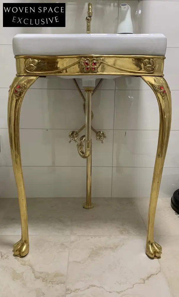 Vercelli Dietao Retro Light Luxury Basin Marble Bracket Brass three-hole faucet