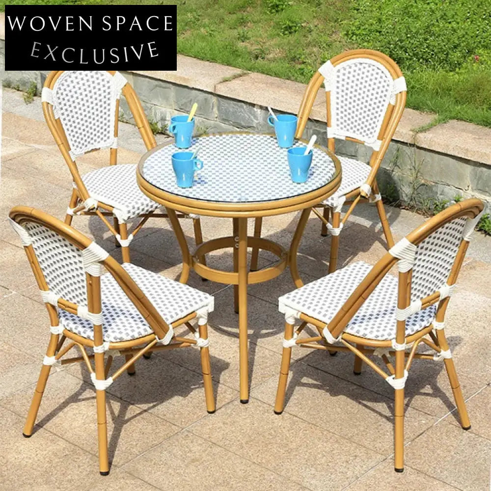 Versatile All-Weather Rattan French Bistro Outdoor Patio Dining Chair Collection