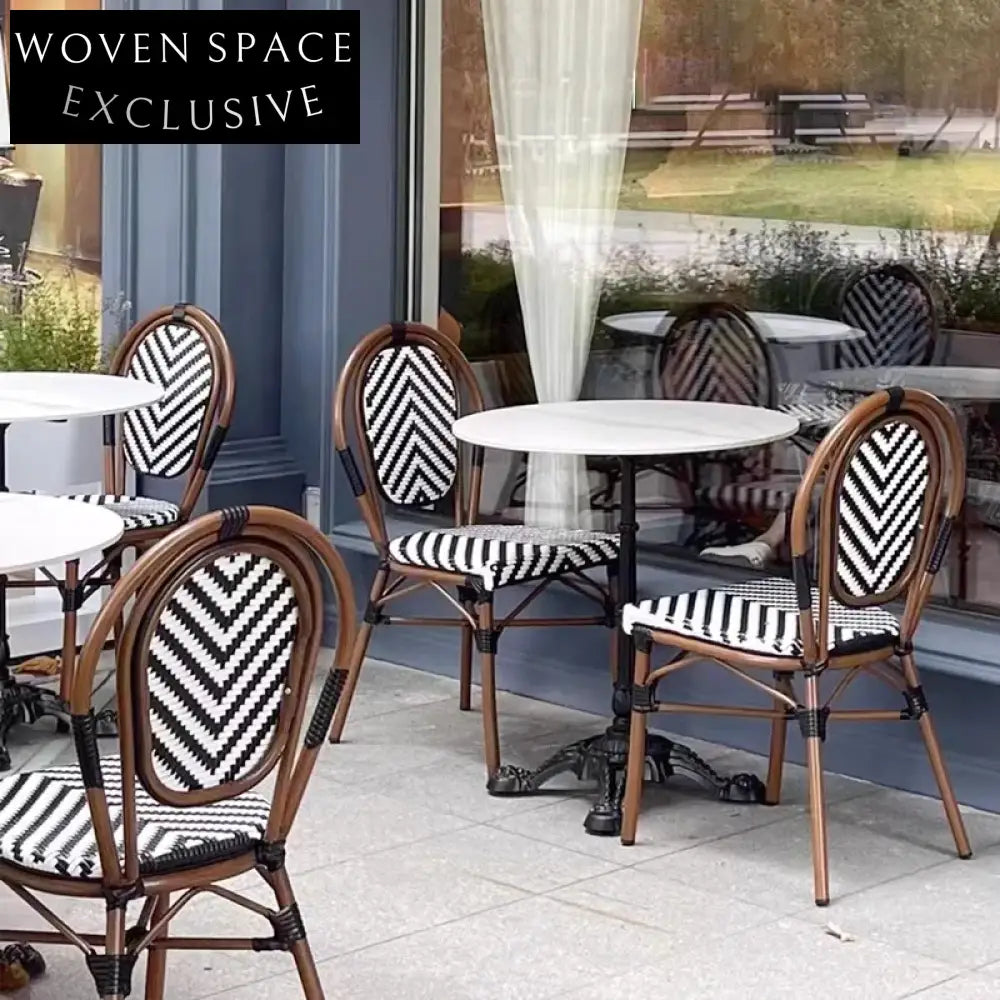Versatile All-Weather Rattan French Bistro Outdoor Patio Dining Chair Collection