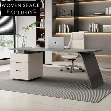 Versatile L-Shaped Modern Home Office Desk with Side Cabinet Storage