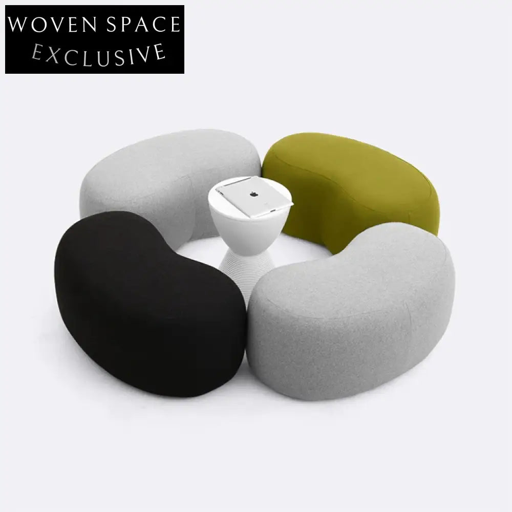 Versatile Modern Fabric Floor Ottoman Stool Pouf for Living Room Seating