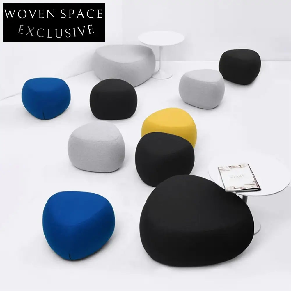 Versatile Modern Fabric Floor Ottoman Stool Pouf for Living Room Seating