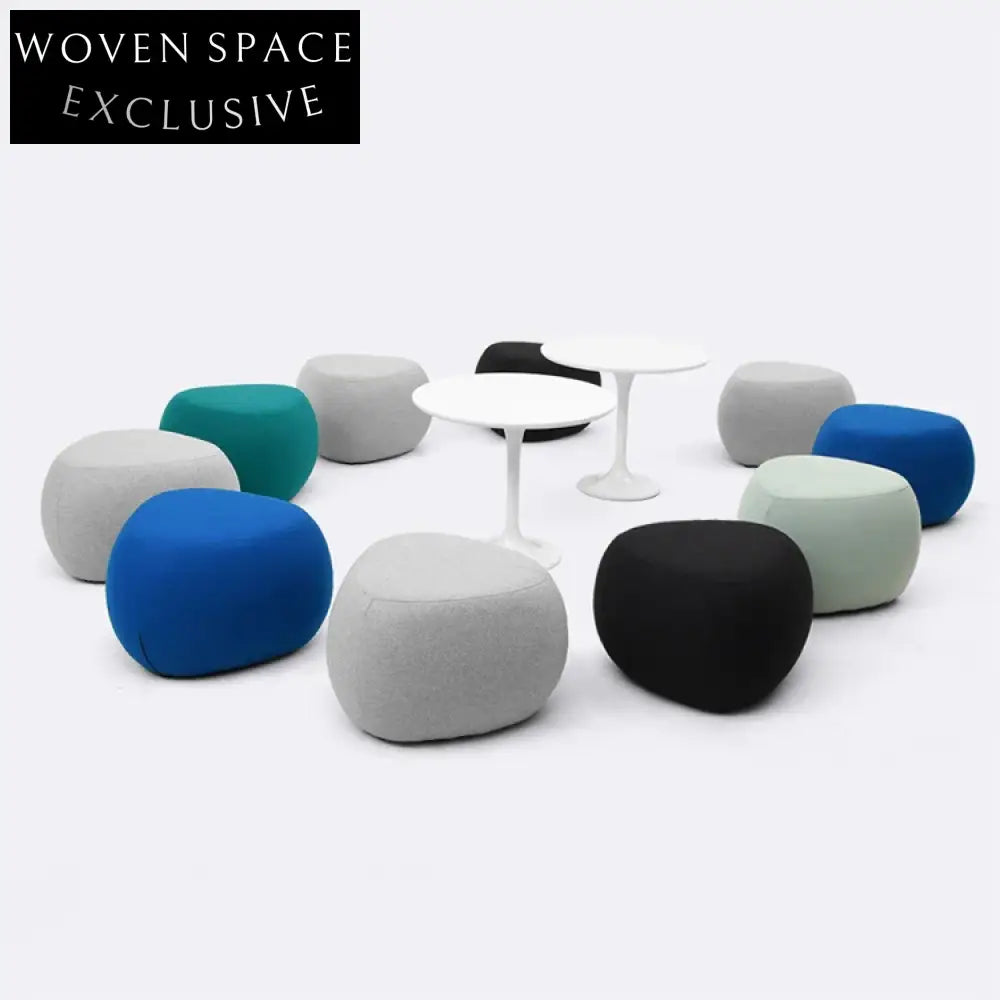 Versatile Modern Fabric Floor Ottoman Stool Pouf for Living Room Seating