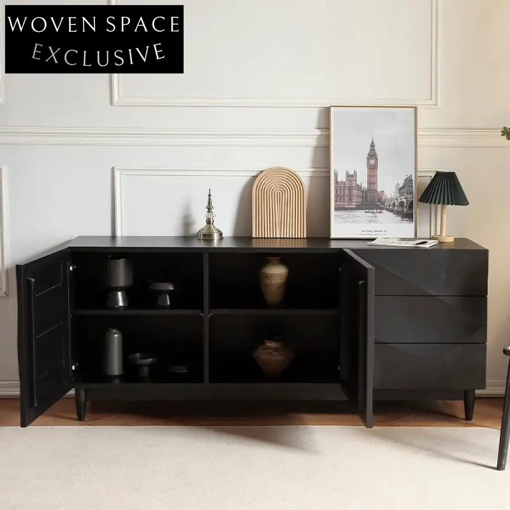 Versatile Nordic Solid Wood Sideboard for Living Room, Kitchen, Bedroom Storage Cabinet