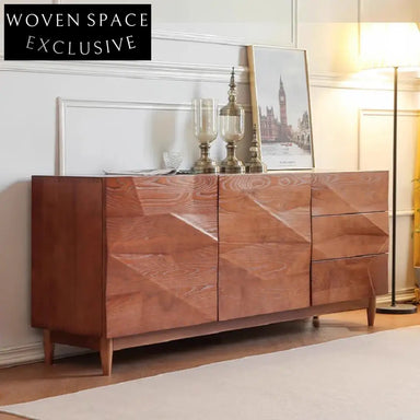 Versatile Nordic Solid Wood Sideboard for Living Room, Kitchen, Bedroom Storage Cabinet