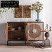 Versatile Retro Wooden Storage Console Cabinet with Open Door Display