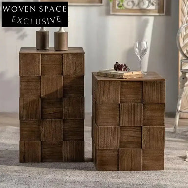 Versatile Solid Fir Wood Storage Side Table for Living Room Home Decor