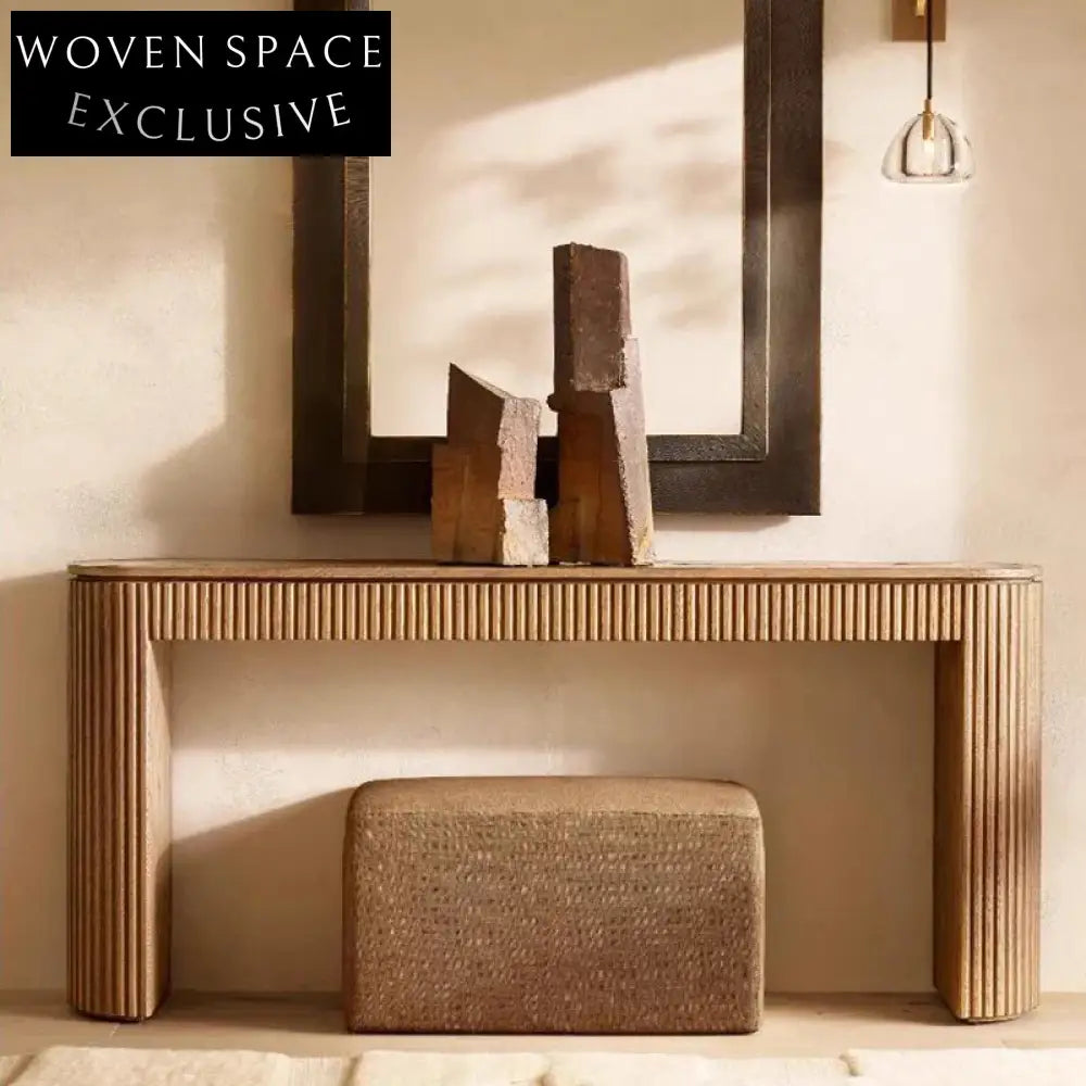 Versatile Solid Oak Wood Makeup Vanity Console, TV Unit Table