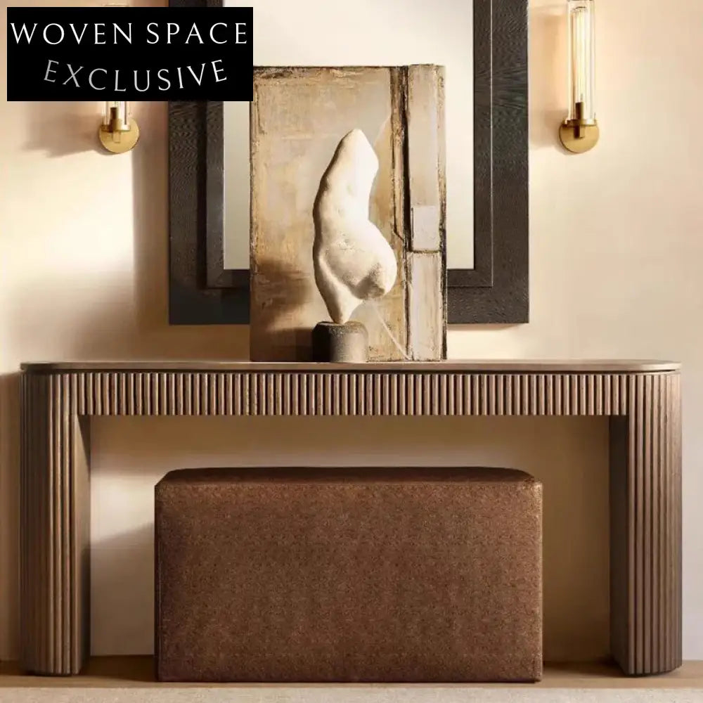 Versatile Solid Oak Wood Makeup Vanity Console, TV Unit Table