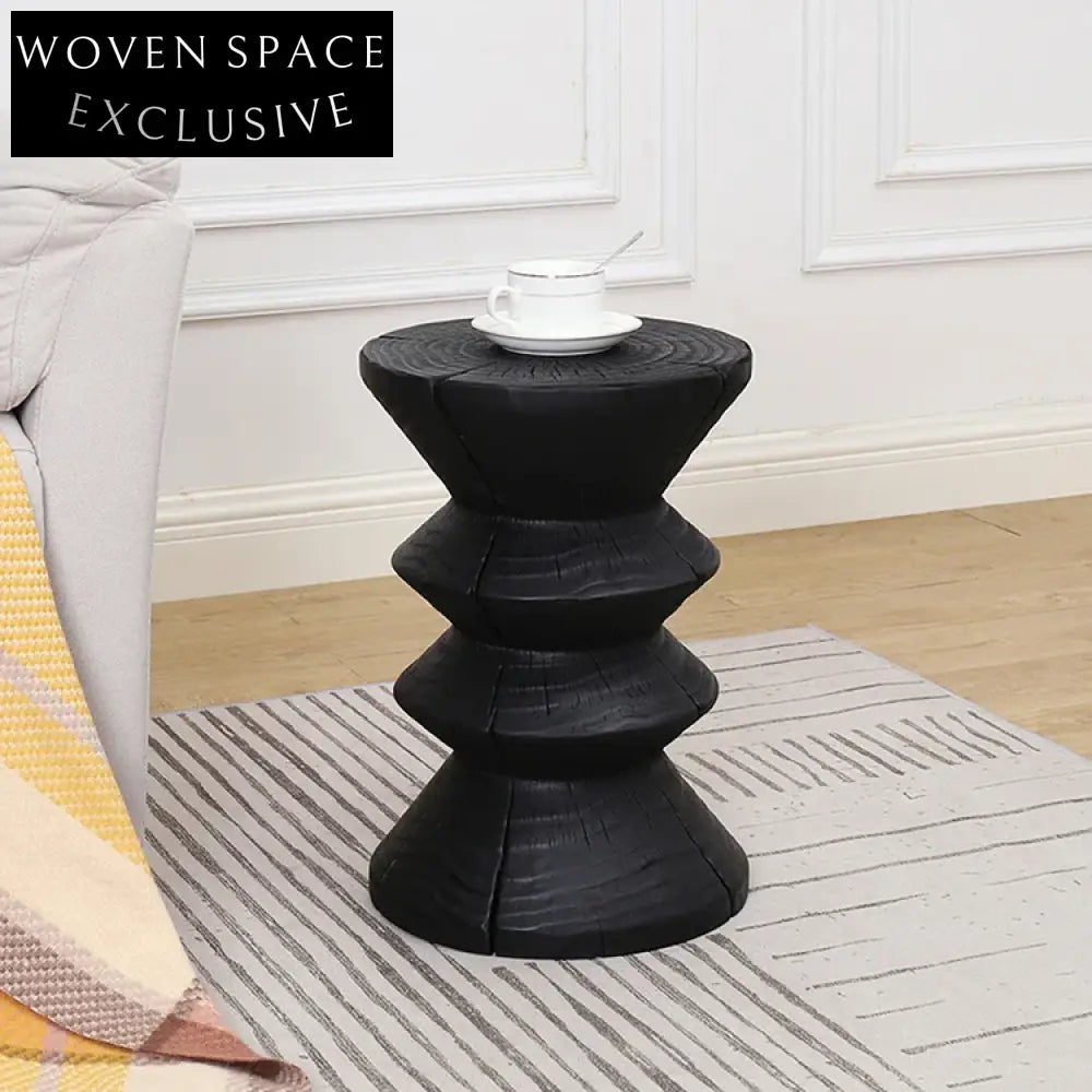 Versatile Solid Wood Round Bedside Sofa End Table Modern Nordic Design Stool