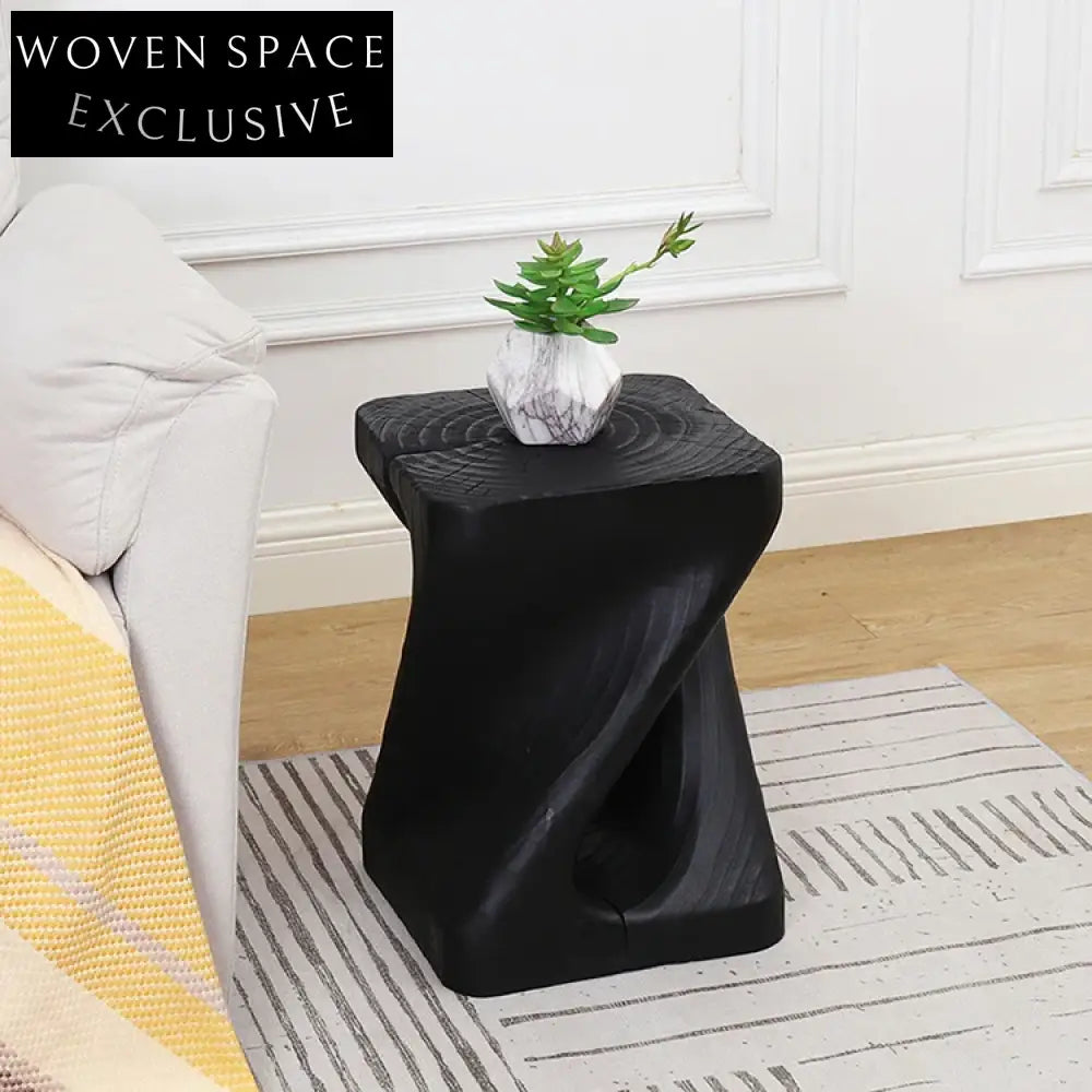 Versatile Solid Wood Round Bedside Sofa End Table Modern Nordic Design Stool