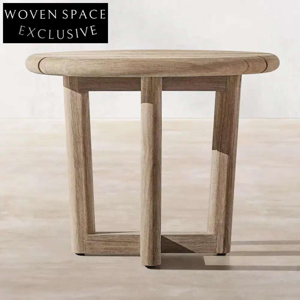 Versatile Teak Outdoor Coffee Side Table for Patio Garden Deck, Modern Design