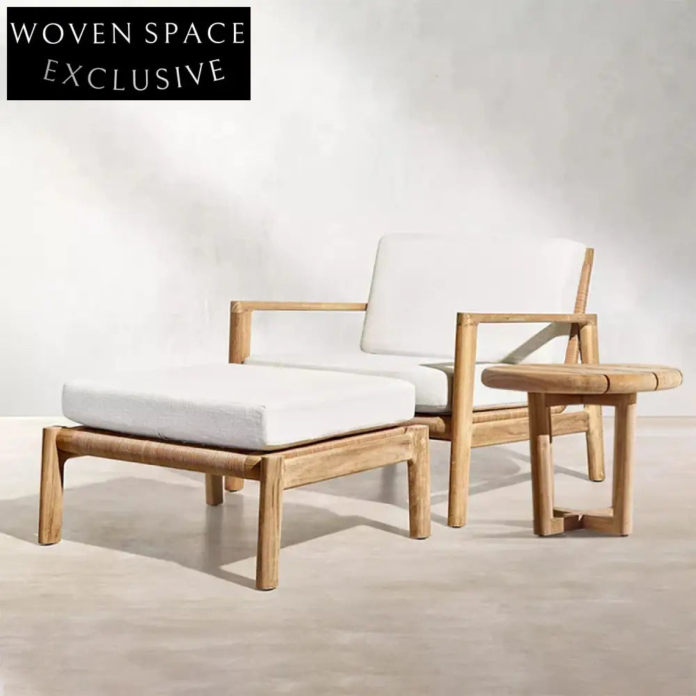 Versatile Teak Outdoor Coffee Side Table for Patio Garden Deck, Modern Design