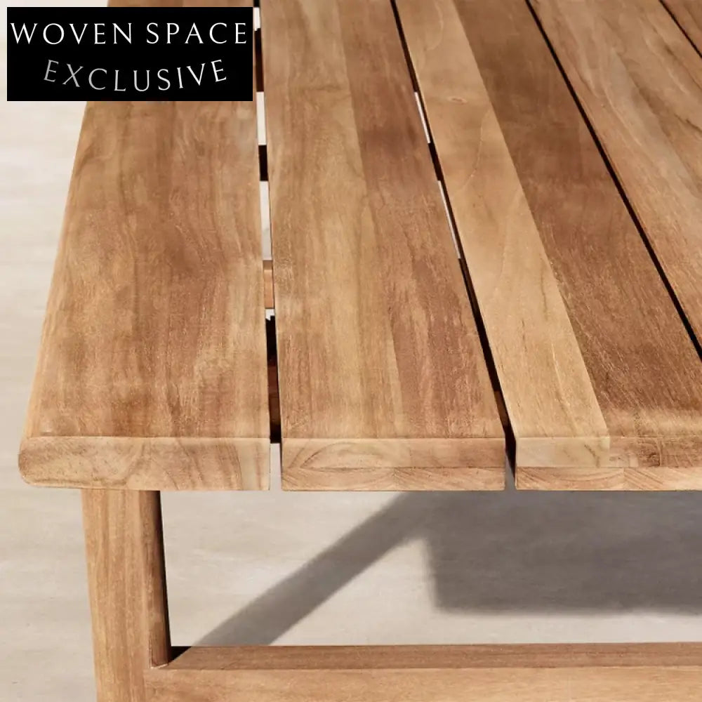 Versatile Teak Outdoor Coffee Side Table for Patio Garden Deck, Modern Design