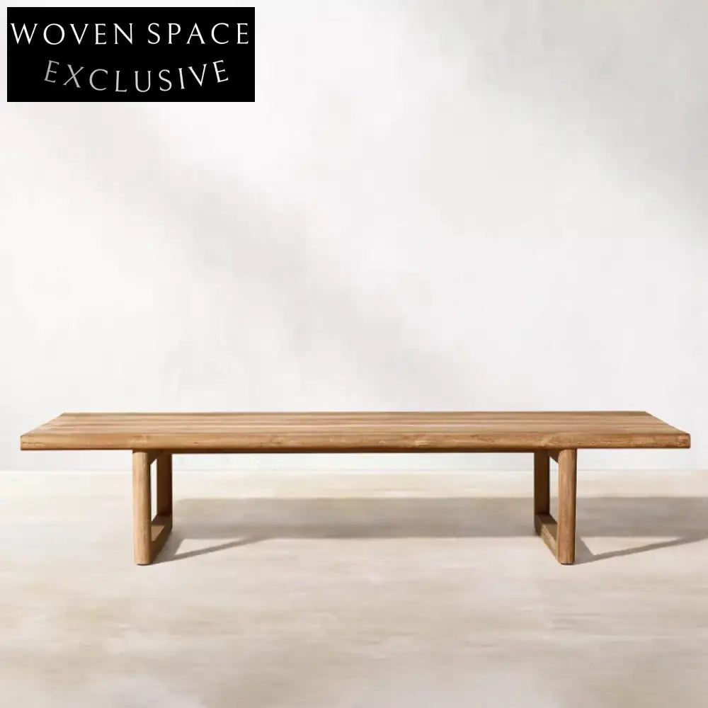 Versatile Teak Outdoor Coffee Side Table for Patio Garden Deck, Modern Design