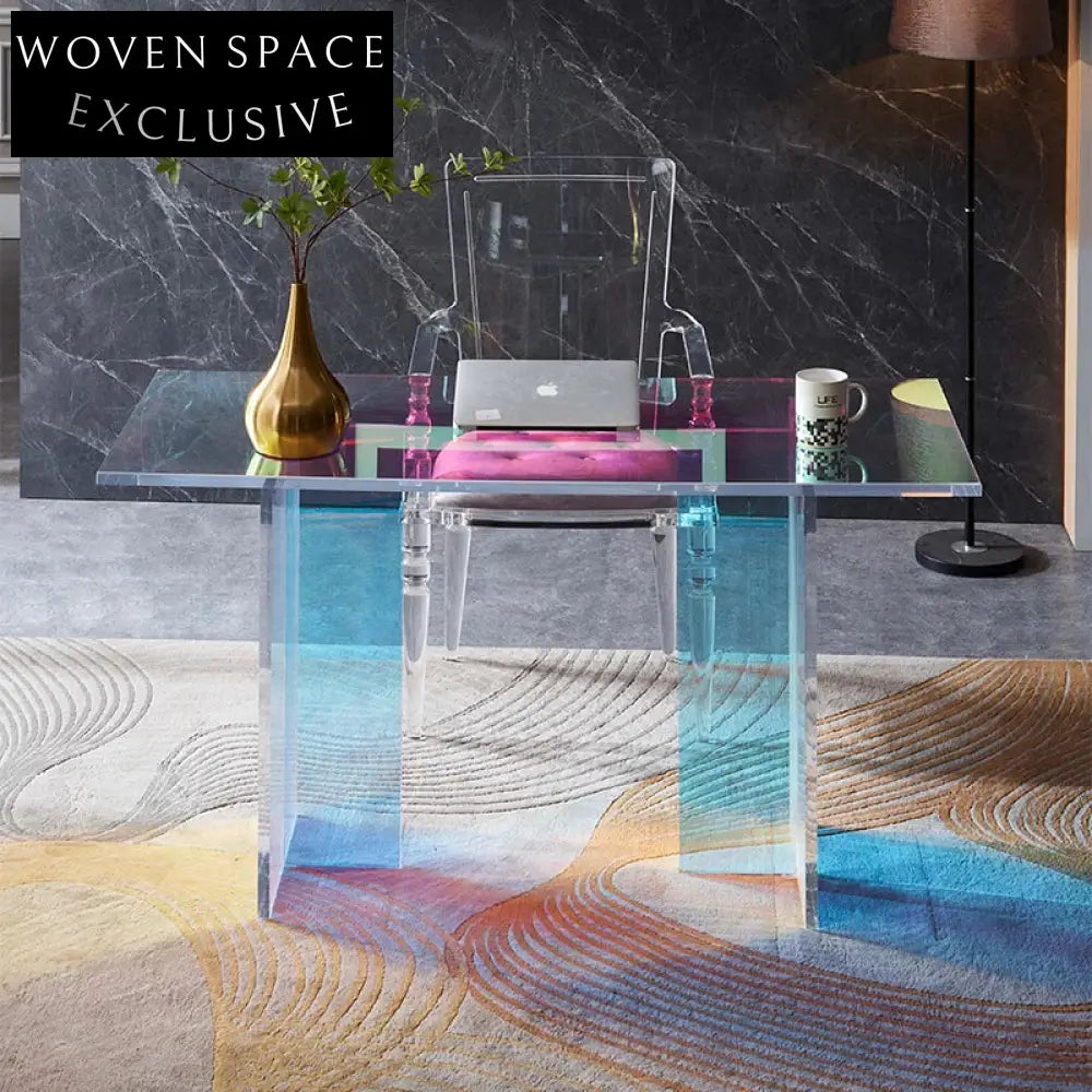 Vibrant Acrylic Rainbow Modern Home Office Computer Desk Table